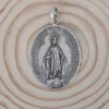 Medalla Virgen de la Milagrosa forma oval en Plata de ley