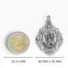 Medalla Esperanza de Triana en plata de ley con cerco oval tamaño s 48 mm x 30 mm