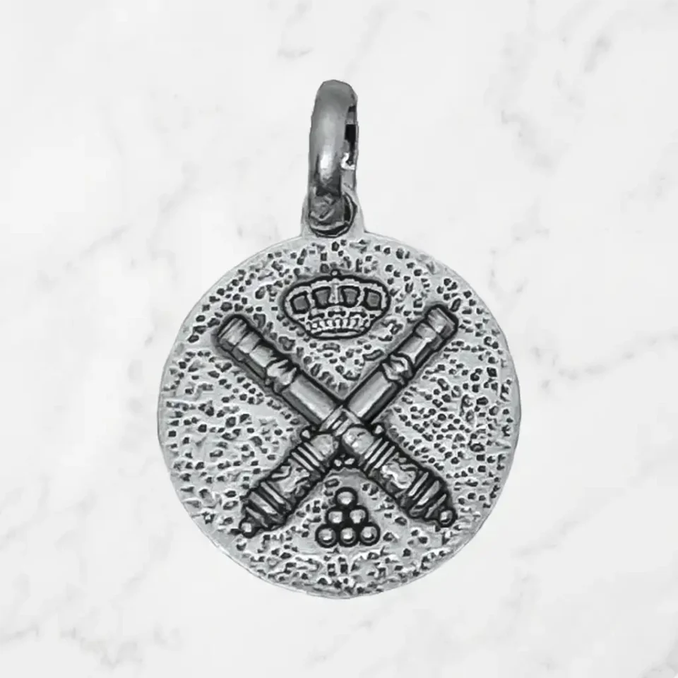 Medalla reversible de Santa Bárbara y Artillería de 2 cm en Plata de Ley 925.