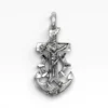 Colgante de cruz marinera de plata con Cristo crucificado, timón y ancla