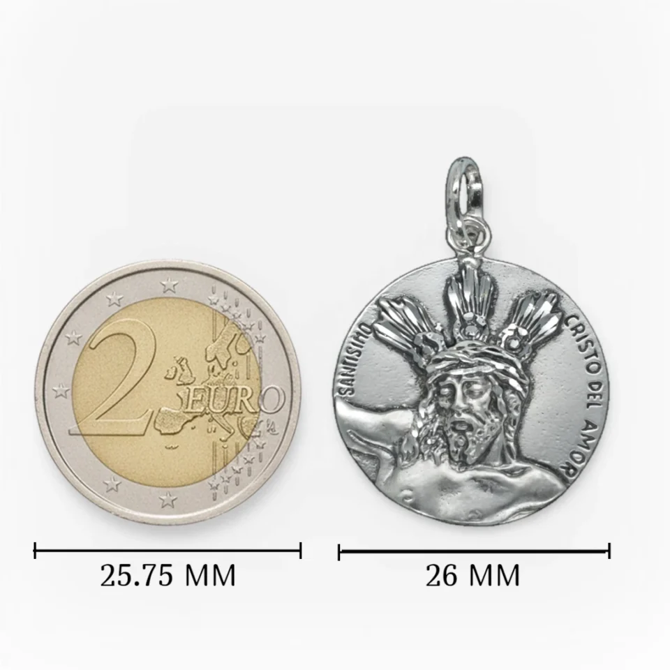 Medalla de plata circular Santísimo Cristo del Amor Sevilla