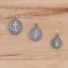 Medallas San Benito en Plata de ley forma redonda varios tamaños