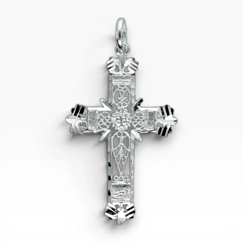 Colgante Cruz Filigrana Plata