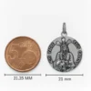 Medalla redonda en plata de ley 925 con la imagen en relieve de Nuestro Padre Jesús Cautivo tamaño aproximado moneda 5 centimos