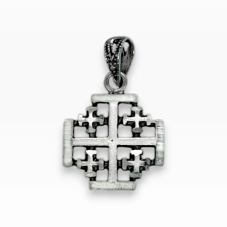Cruz Jerusalén en plata de ley.