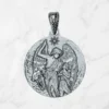 Medalla Ángel de la Guarda en plata de ley forma redonda