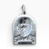 Medalla Santo custodio en plata de ley forma rectangular reverso